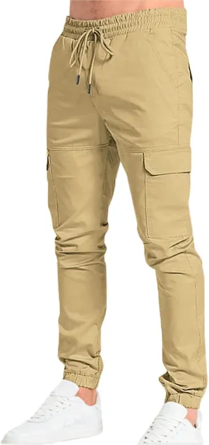 Cargo Pants for Men Relaxed Fit Mens Cargo Pants with Pockets Open Bottom Athletic Pants for Workout Running Training