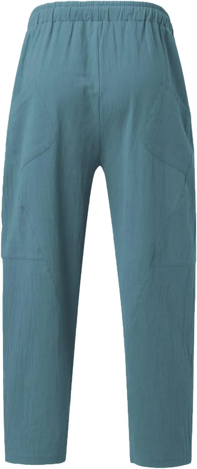 Cargo Pants for Men Relaxed Fit Pants Stretch Elastic Waist Hiking Pants Sport Pants Jogger Sweatpants Men's Pants