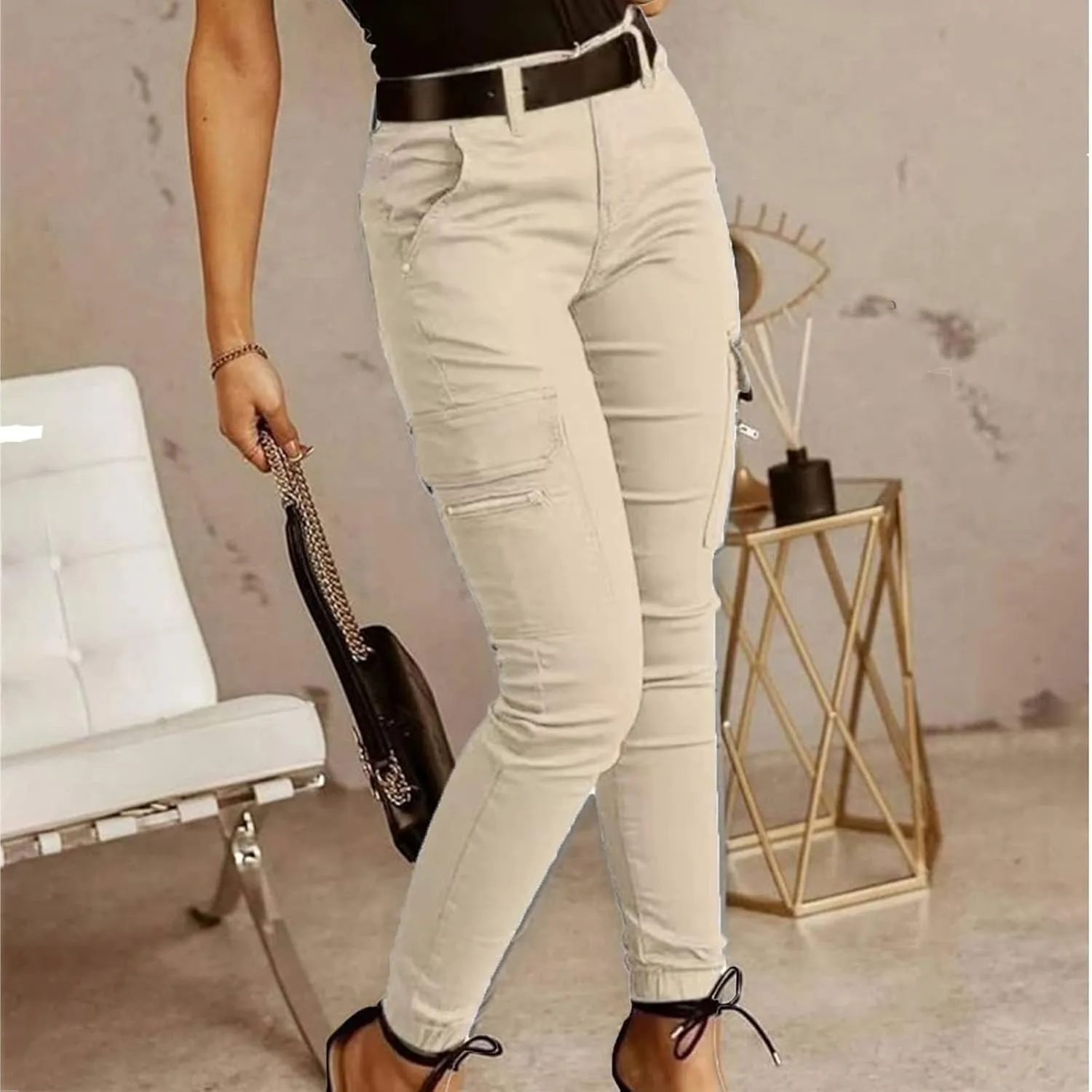 Cargo Pants Women Joggers Stretch Skinny Pants High Waisted Hiking Pants Tactical Pants Military Combat Cargo Pants
