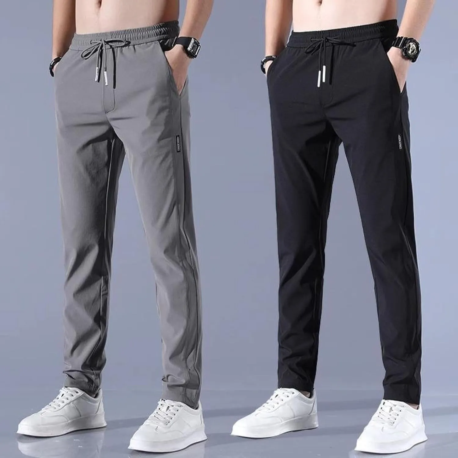 Casual Pants Men's Trend Straight Pants ice Silk Pants Small Leg Pants Trousers Men's Spring and Autumn Pants