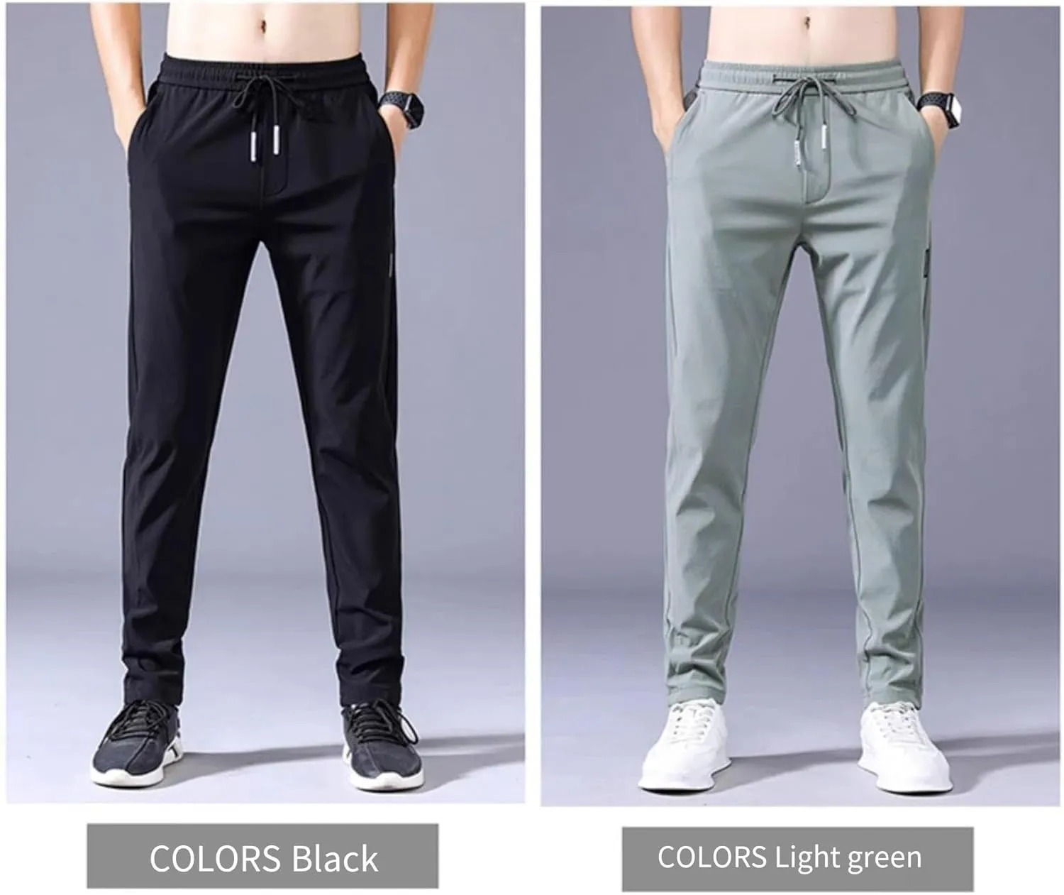 Casual Pants Men's Trend Straight Pants ice Silk Pants Small Leg Pants Trousers Men's Spring and Autumn Pants