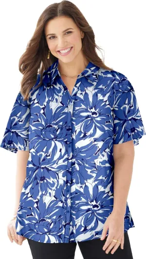 Catherines Women's Plus Size Timeless Short Sleeve Blouse