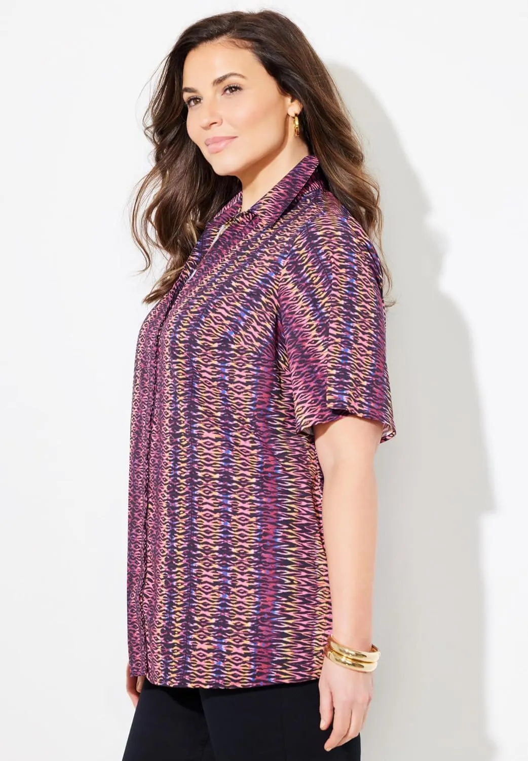 Catherines Women's Plus Size Timeless Short Sleeve Blouse