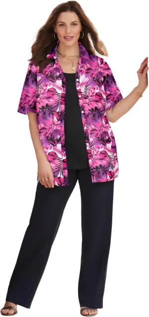 Catherines Women's Plus Size Timeless Short Sleeve Blouse