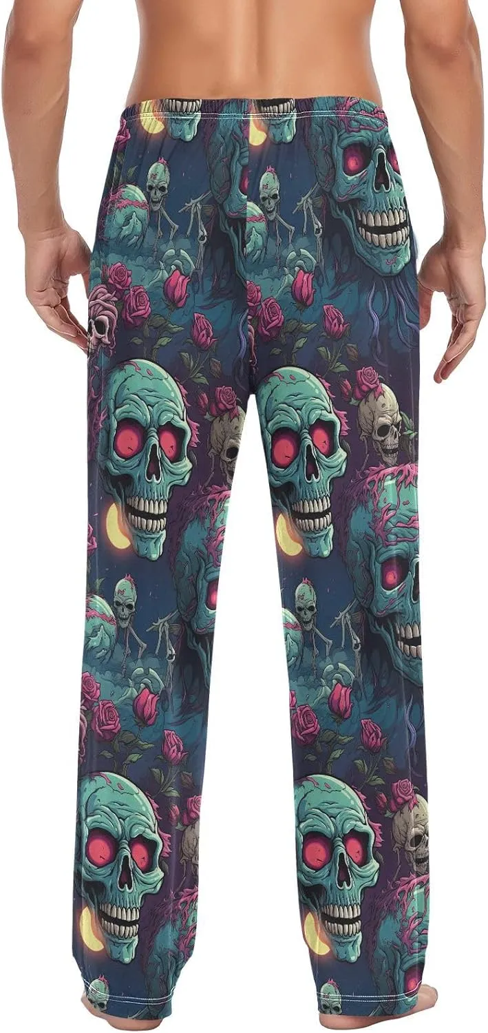 CEBUGI Men's Pajama Pant Bottoms Mad Zombie Lounge Sleepwear Pants with Elastic Waistband Pocket