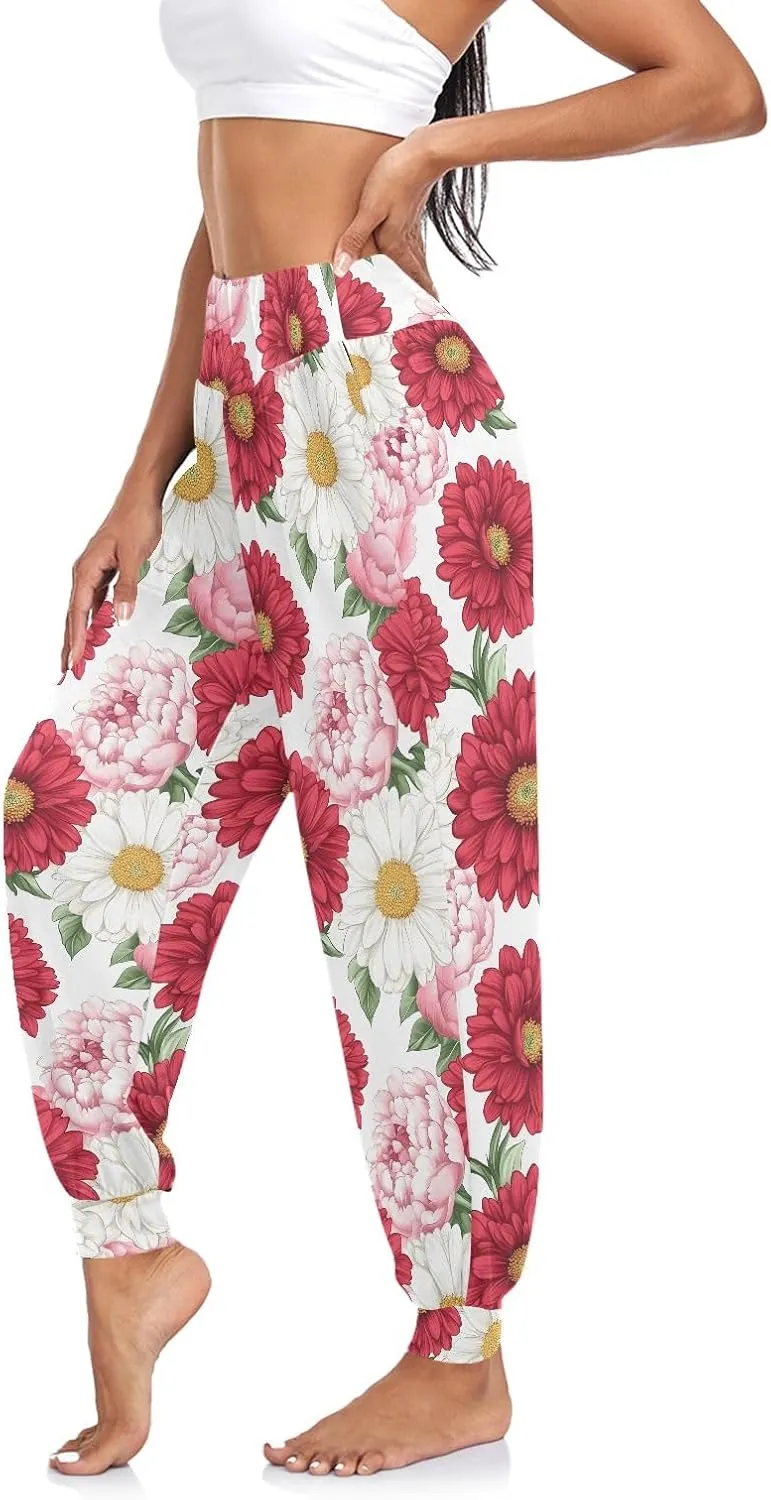CHIFIGNO Yoga Pants for Women Harem Pants Sport Workout Pants Lightweight Lounge Pants