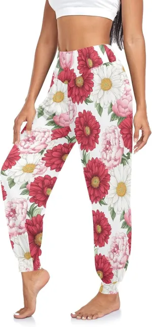 CHIFIGNO Yoga Pants for Women Harem Pants Sport Workout Pants Lightweight Lounge Pants