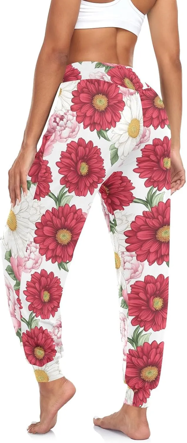 CHIFIGNO Yoga Pants for Women Harem Pants Sport Workout Pants Lightweight Lounge Pants