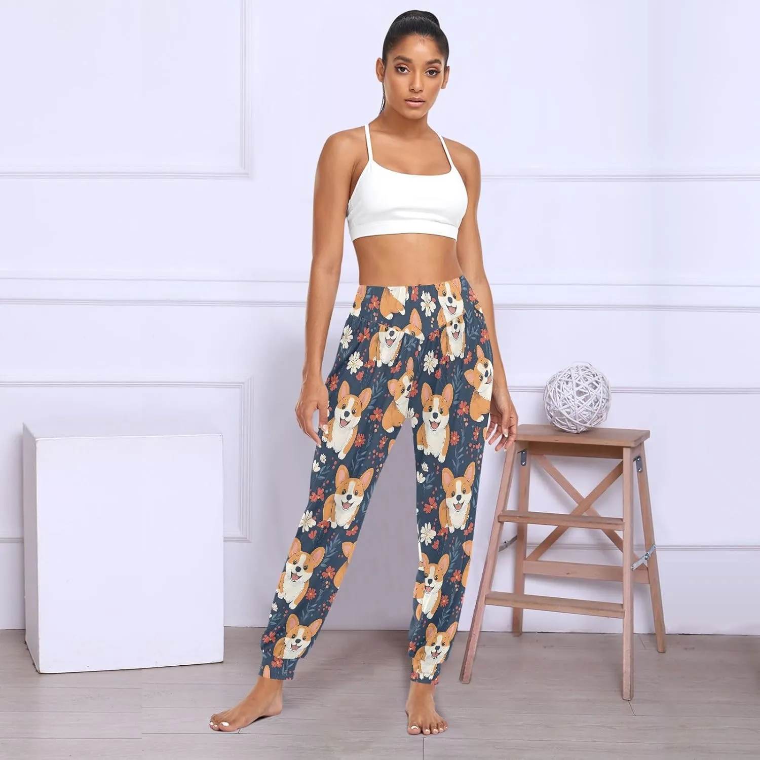 CHIFIGNO Yoga Pants for Women Harem Pants Sport Workout Pants Lightweight Lounge Pants