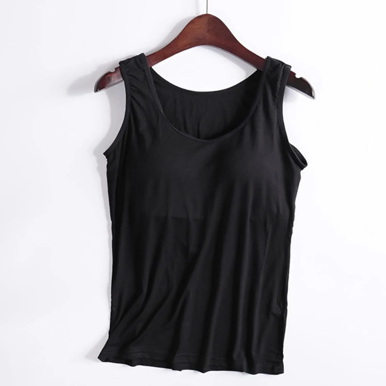 Classic Built-in-Bra Tank Tops for Women Stretchy Sleeveless Shirts Comfort Sleeveless Yoga Basic Tees Tanks