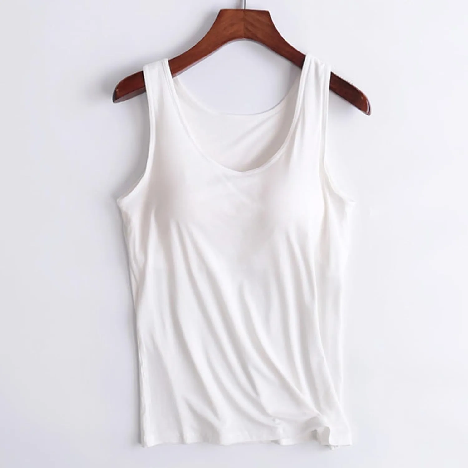 Classic Built-in-Bra Tank Tops for Women Stretchy Sleeveless Shirts Comfort Sleeveless Yoga Basic Tees Tanks