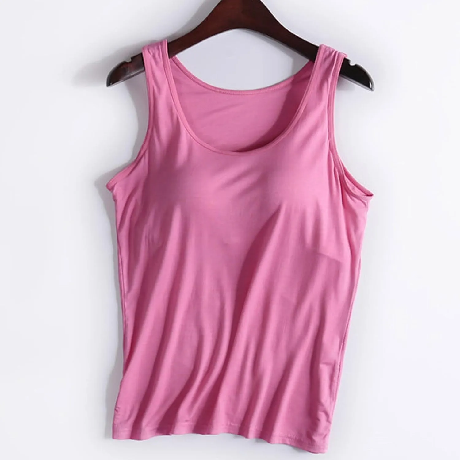 Classic Built-in-Bra Tank Tops for Women Stretchy Sleeveless Shirts Comfort Sleeveless Yoga Basic Tees Tanks