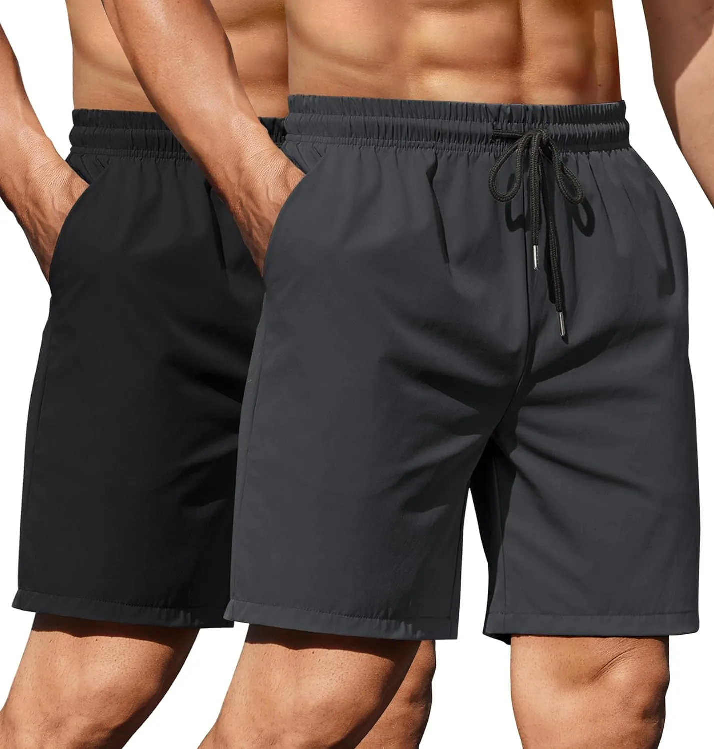 COOFANDY Men's 2 Pack Gym Workout Shorts 7 Inch Athletic Shorts Quick Dry Running Shorts with Pockets