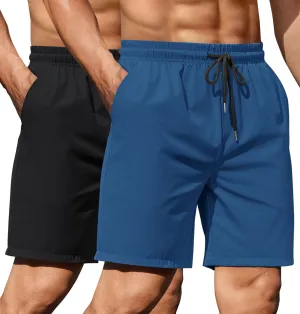 COOFANDY Men's 2 Pack Gym Workout Shorts 7 Inch Athletic Shorts Quick Dry Running Shorts with Pockets