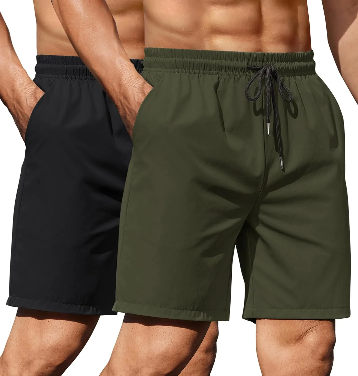 COOFANDY Men's 2 Pack Gym Workout Shorts 7 Inch Athletic Shorts Quick Dry Running Shorts with Pockets