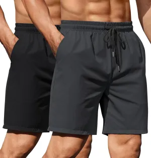 COOFANDY Men's 2 Pack Gym Workout Shorts 7 Inch Athletic Shorts Quick Dry Running Shorts with Pockets