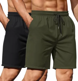 COOFANDY Men's 2 Pack Gym Workout Shorts 7 Inch Athletic Shorts Quick Dry Running Shorts with Pockets