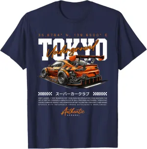 Cool Retro Vintage Japanese JDM Tokyo Japan Drift Race Car T-Shirt