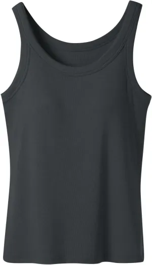 Cotton Tank Tops for Women Solid Color Sleeveless Crew Neck T Shirts Summer Casual Seamless Blouse with Built in Bra