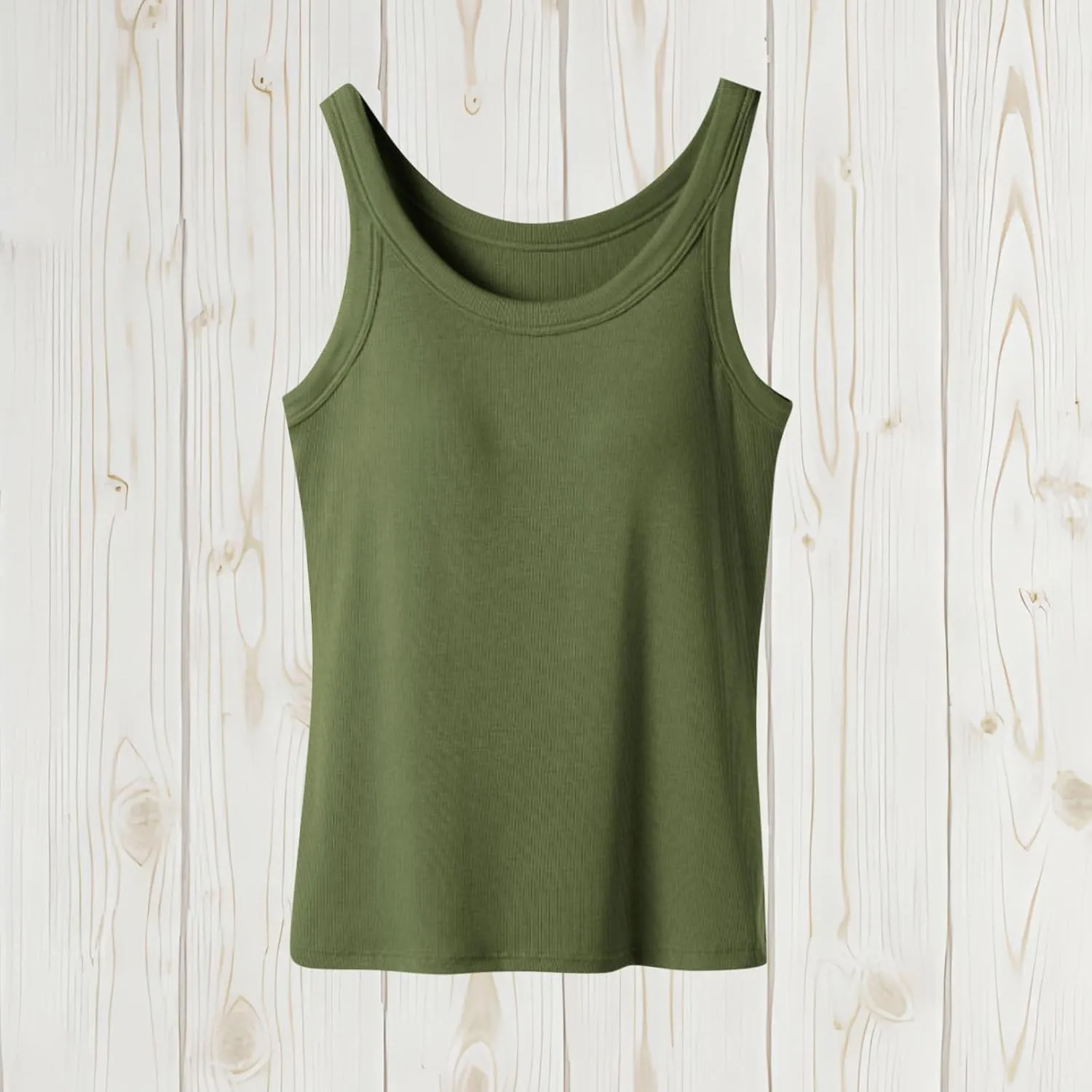 Cotton Tank Tops with Built in Bra for Women Summer Basic Workout Undershirt Solid Color Fashion Yoga Blouse Tees