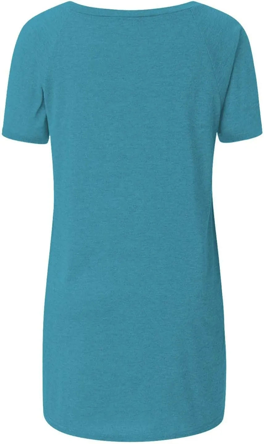 Cute Shirts for Girls 10-12 Years Old Oversized Tee Tops V Neck T Shirts Loose Blouses Summer Tunic Shirts