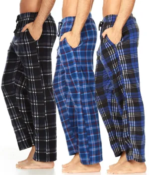 DARESAY Plaid Pajama Pants for Men  Fleece Mens Pajama Bottoms - Mens PJ Pants with Pockets & Button Fly (Up to Size 3X)
