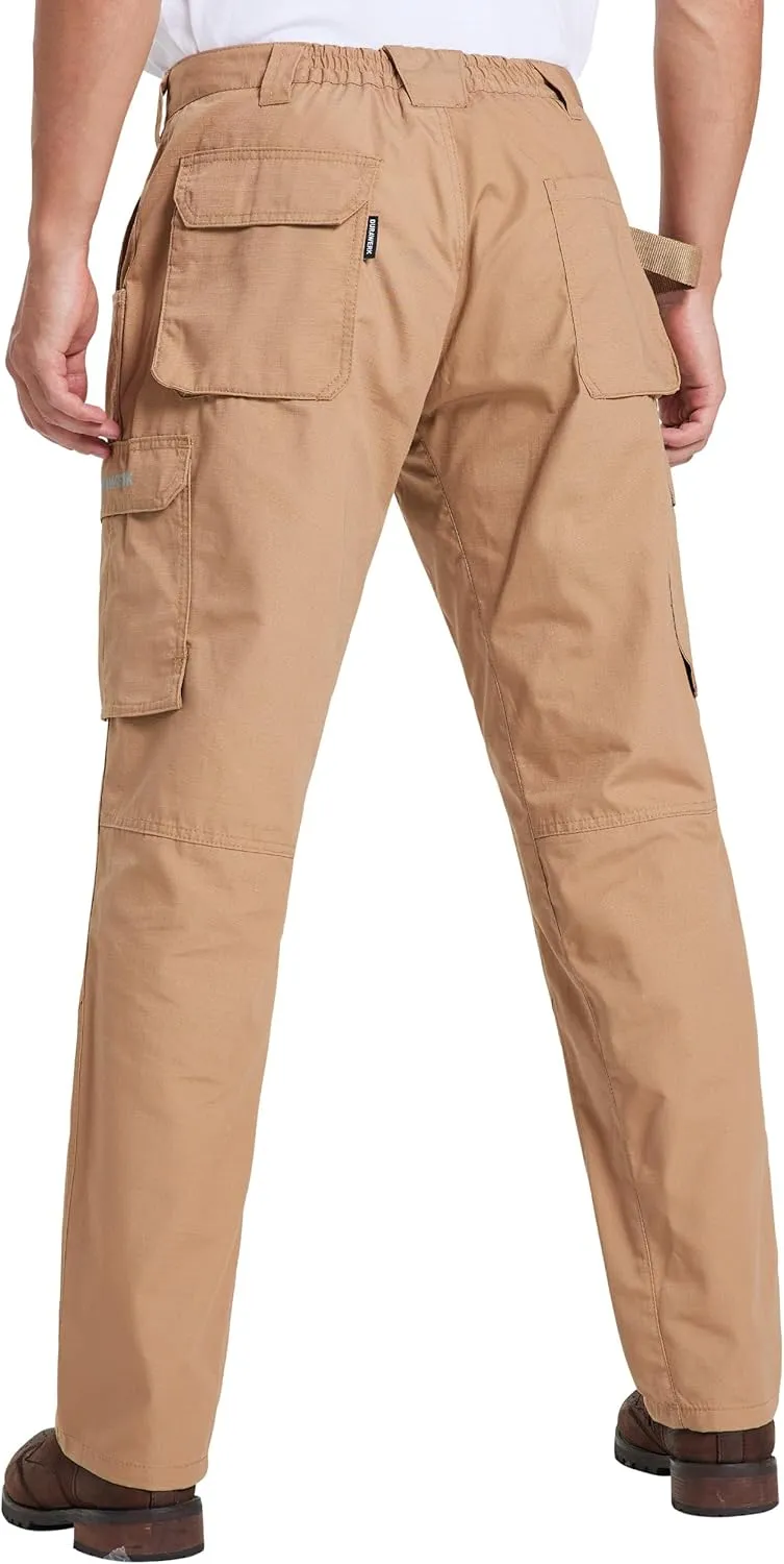 DURAWERK Men's Cargo Pants, Water Resistant Work Pants, Durable Ripstop Tactical Pants, EDC Hiking Pants, Hunting Pants
