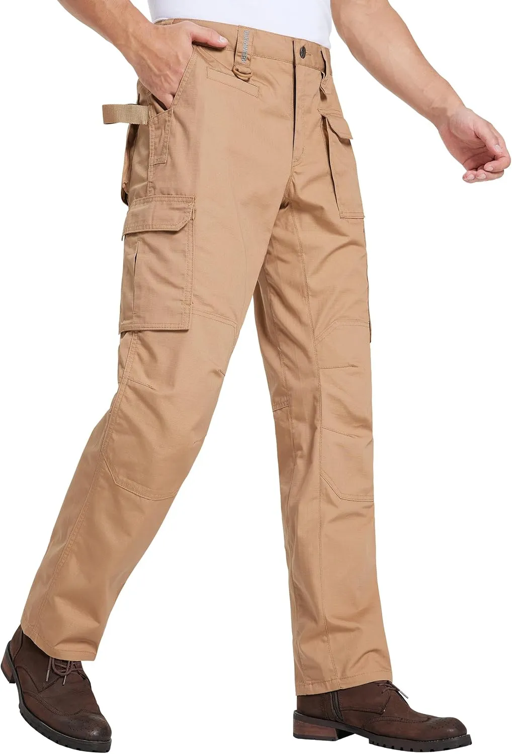 DURAWERK Men's Cargo Pants, Water Resistant Work Pants, Durable Ripstop Tactical Pants, EDC Hiking Pants, Hunting Pants
