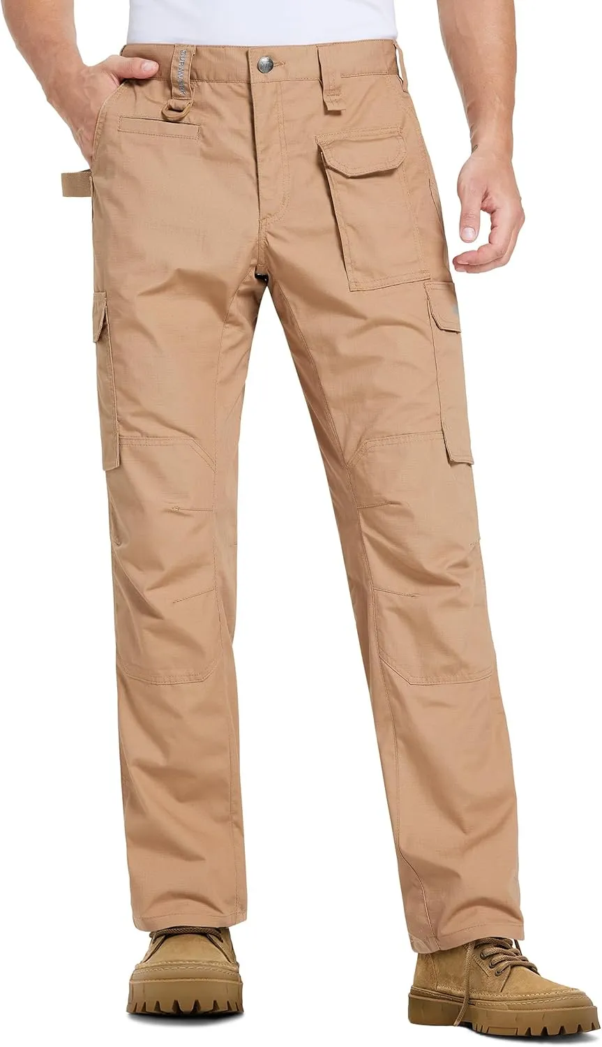 DURAWERK Men's Cargo Pants, Water Resistant Work Pants, Durable Ripstop Tactical Pants, EDC Hiking Pants, Hunting Pants