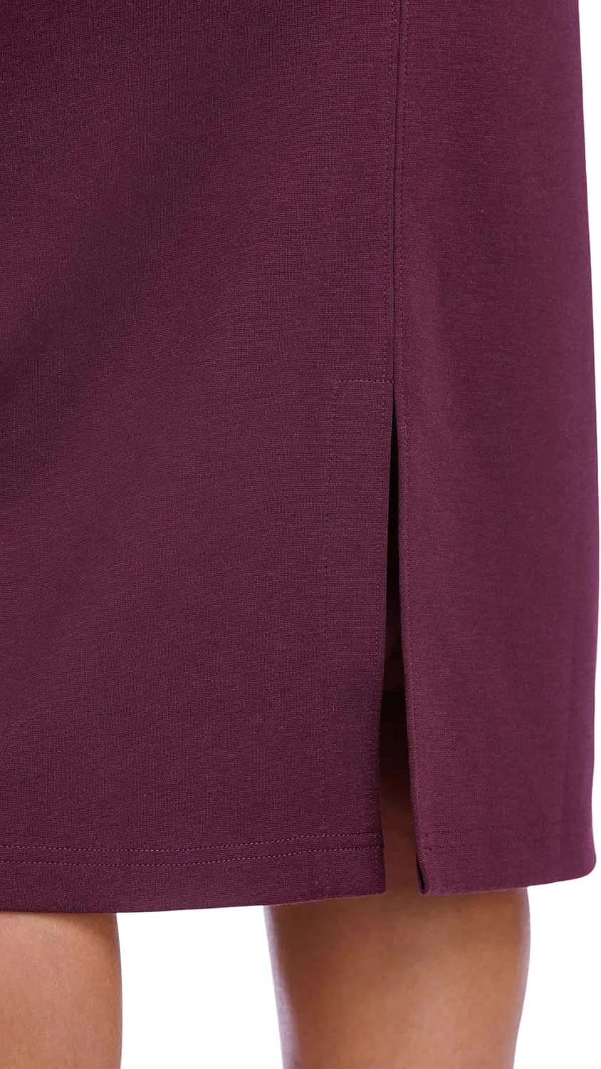 Fishers Finery Women's Ecofabric Ponte Pull On Midi Length Pencil Skirt; Form Fitting