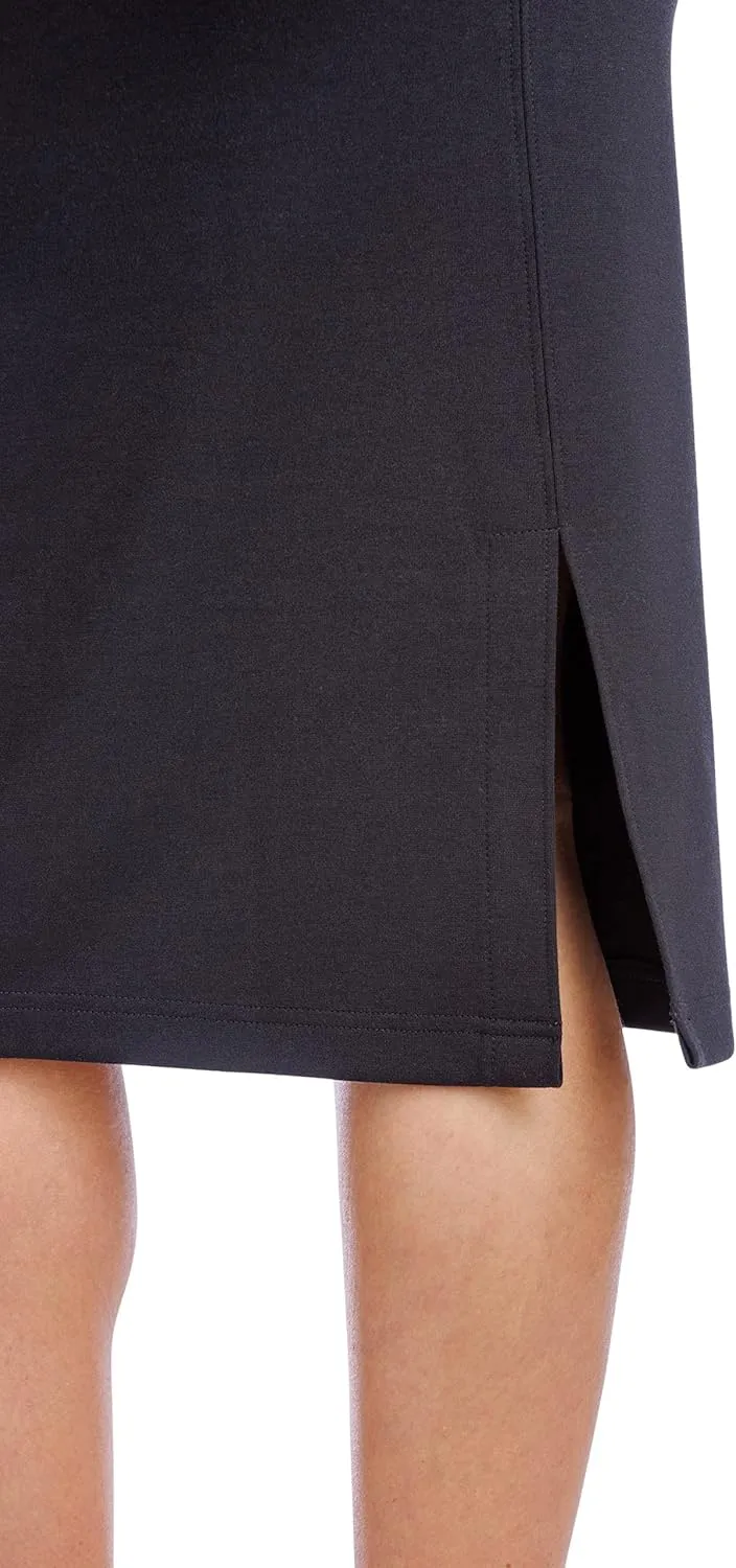 Fishers Finery Women's Ecofabric Ponte Pull On Midi Length Pencil Skirt; Form Fitting