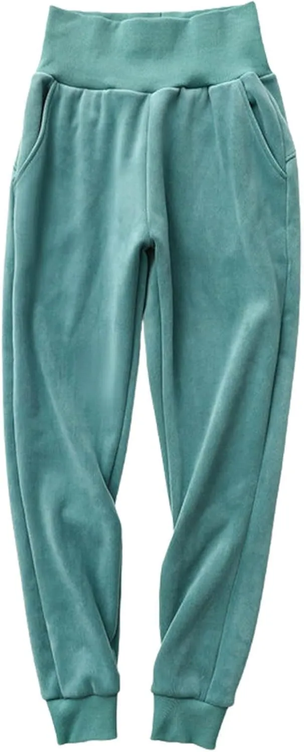 Fleece Sweatpants for Women High Waisted Lounge Pajams Pants Sherpa Lined Running Joggers Fall Winter Clothes Outfits