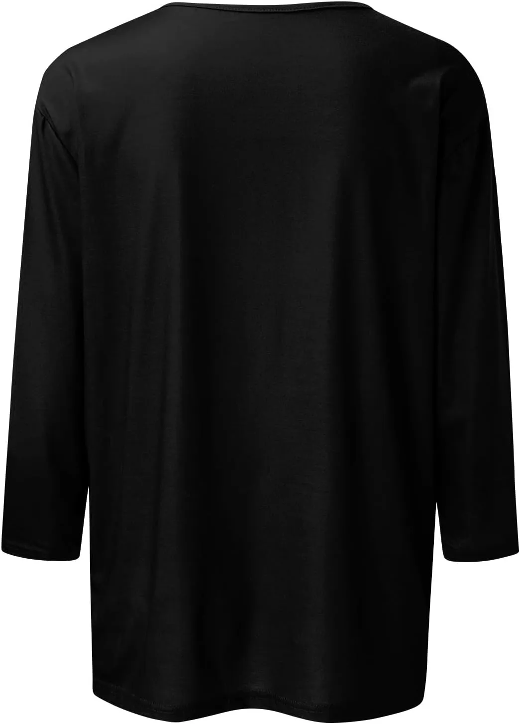 FONMA 3/4 Sleeve Tops for Women Casual Solid/Floral Printed Crewneck T Shirt Loose Fit Three Quarter Length Tunic Top Blouse