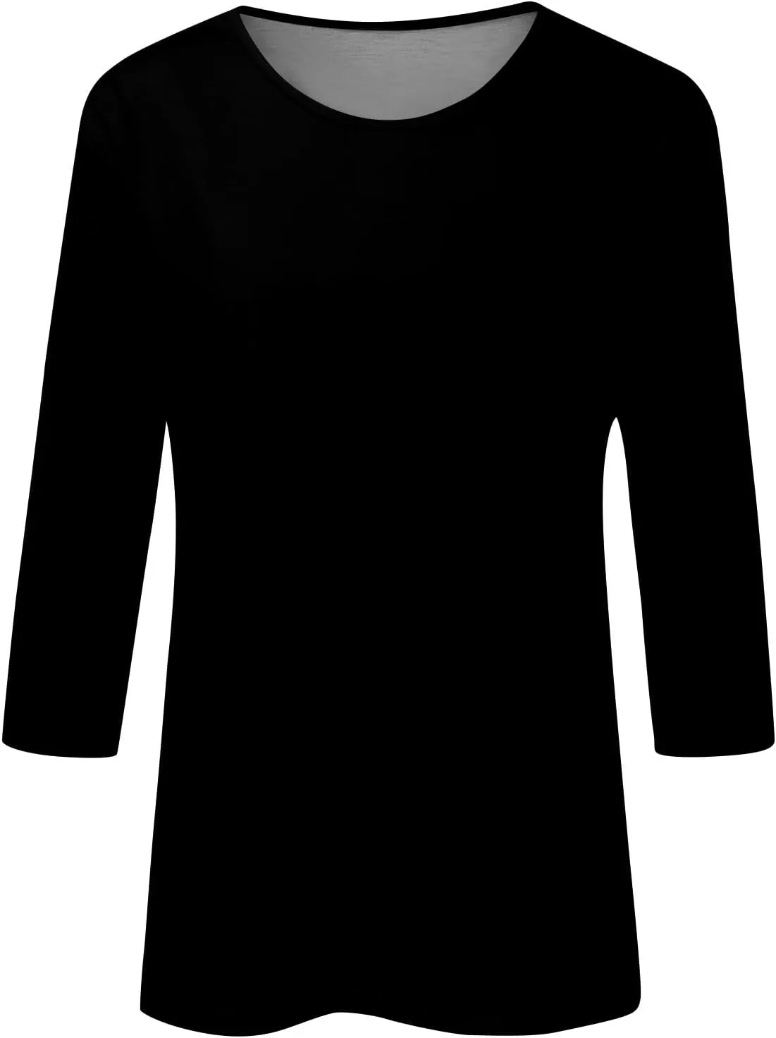 FONMA 3/4 Sleeve Tops for Women Casual Solid/Floral Printed Crewneck T Shirt Loose Fit Three Quarter Length Tunic Top Blouse