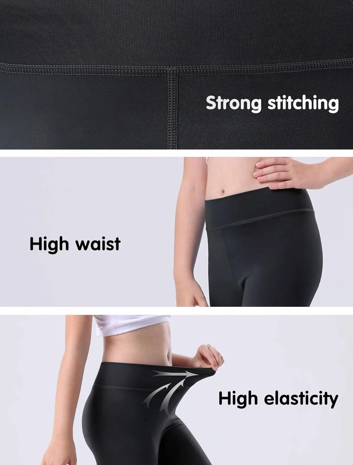 Girls Athletic Leggings Kids Yoga Pants High Waisted Active Dance Running Workout Leggings