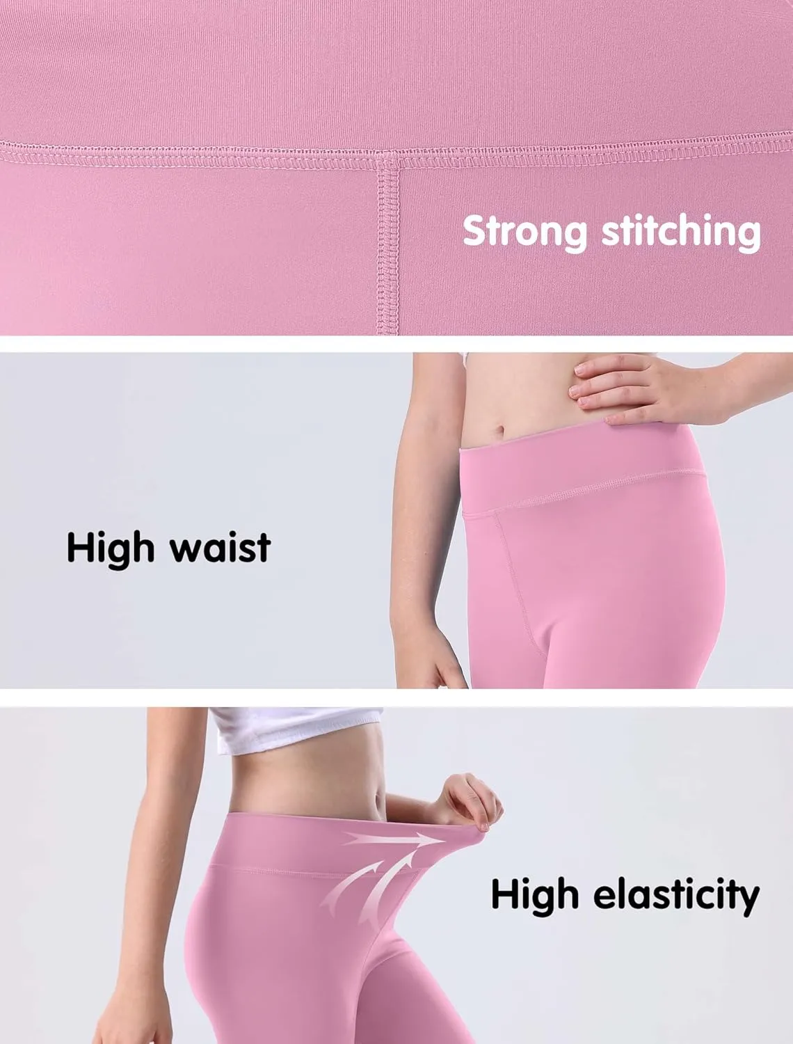 Girls Athletic Leggings Kids Yoga Pants High Waisted Active Dance Running Workout Leggings