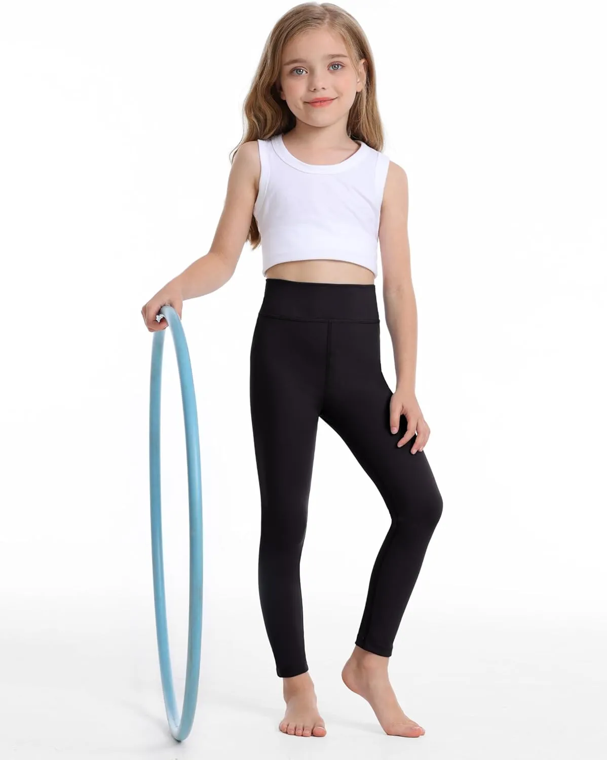 Girls Athletic Leggings Kids Yoga Pants High Waisted Active Dance Running Workout Leggings