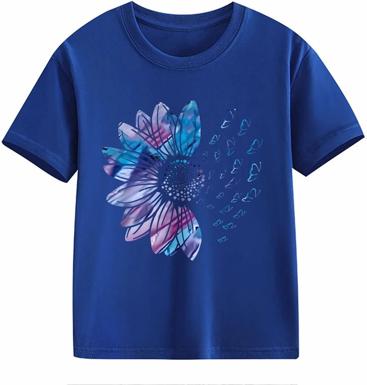 Girls Cute Graphic Tees Sunflower T-Shirt 3/4 Sleeve Aesthetic Blouse for Girls Cute Tops Crewneck T-Shirt Tees Blouses