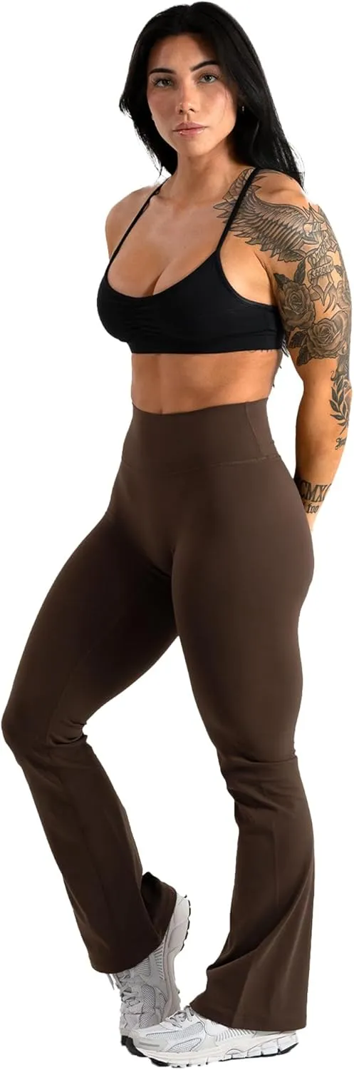 Gymreapers Flare Leggings with Tummy Control Bootcut High Waisted Yoga Pants Wide Leg Workout Pants Gym Leggings for Women