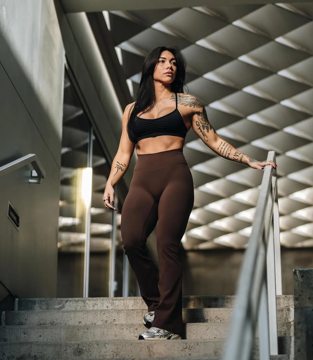 Gymreapers Flare Leggings with Tummy Control Bootcut High Waisted Yoga Pants Wide Leg Workout Pants Gym Leggings for Women