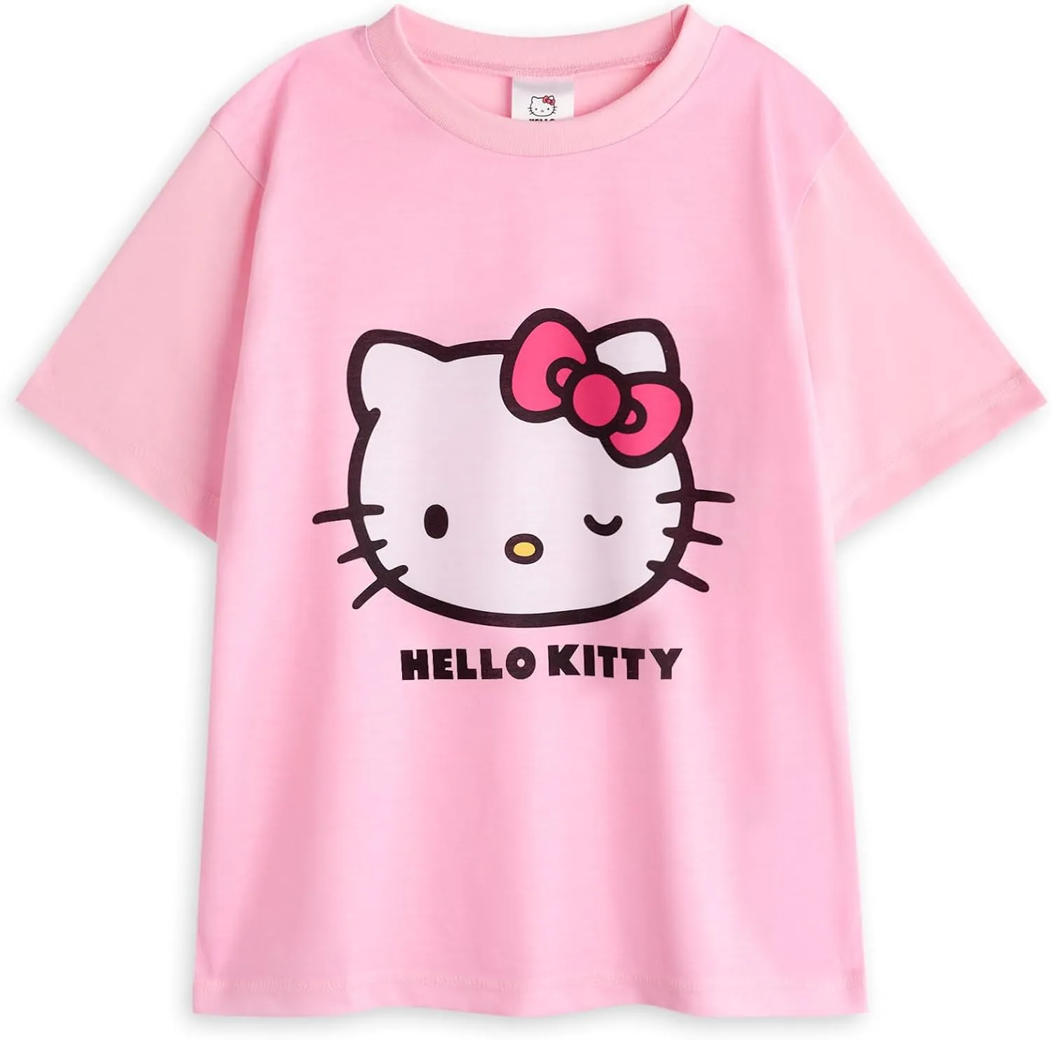 Hello Kitty Girls Pajama Set Pack of 2 | Kids Blue & Pink Kitty White Graphic Short Sleeve Top & Long Leg PJ Bottoms