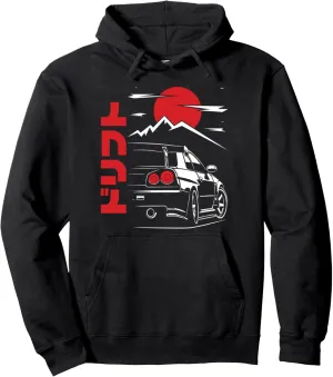 JDM Tokyo Japan Drift Race Car Tuning Retro Vintage Graphic Pullover Hoodie