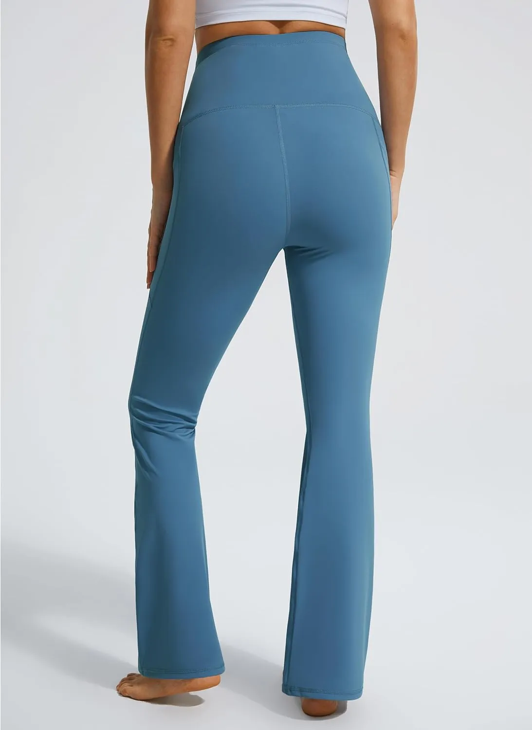 JOYSPELS Smooth Feeling Flare Maternity Leggings Over The Belly with Pockets Soft Bootcut Pregnancy Yoga Pants