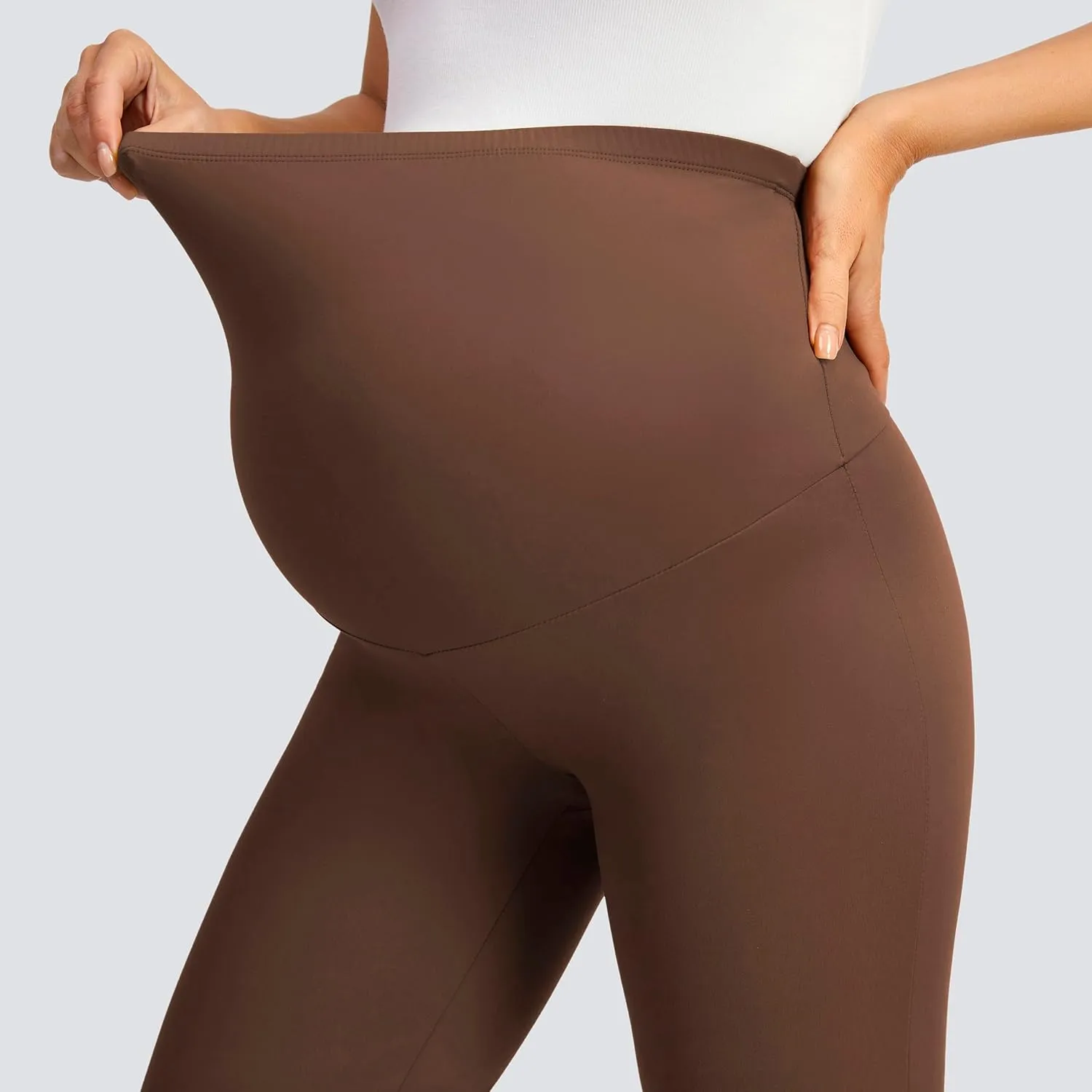 JOYSPELS Smooth Feeling Maternity Leggings Over The Belly Pregnancy Yoga Lounge Straight Wide-Leg Pants for Women