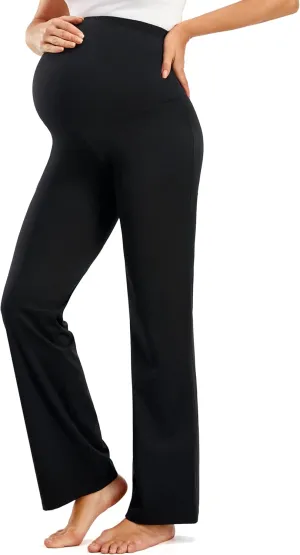 JOYSPELS Smooth Feeling Maternity Leggings Over The Belly Pregnancy Yoga Lounge Straight Wide-Leg Pants for Women