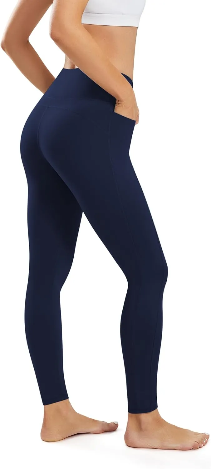 JOYSPELS Smooth Yoga Pants with Pockets for Women High Waisted Workout Lounge Leggings Buttery Soft