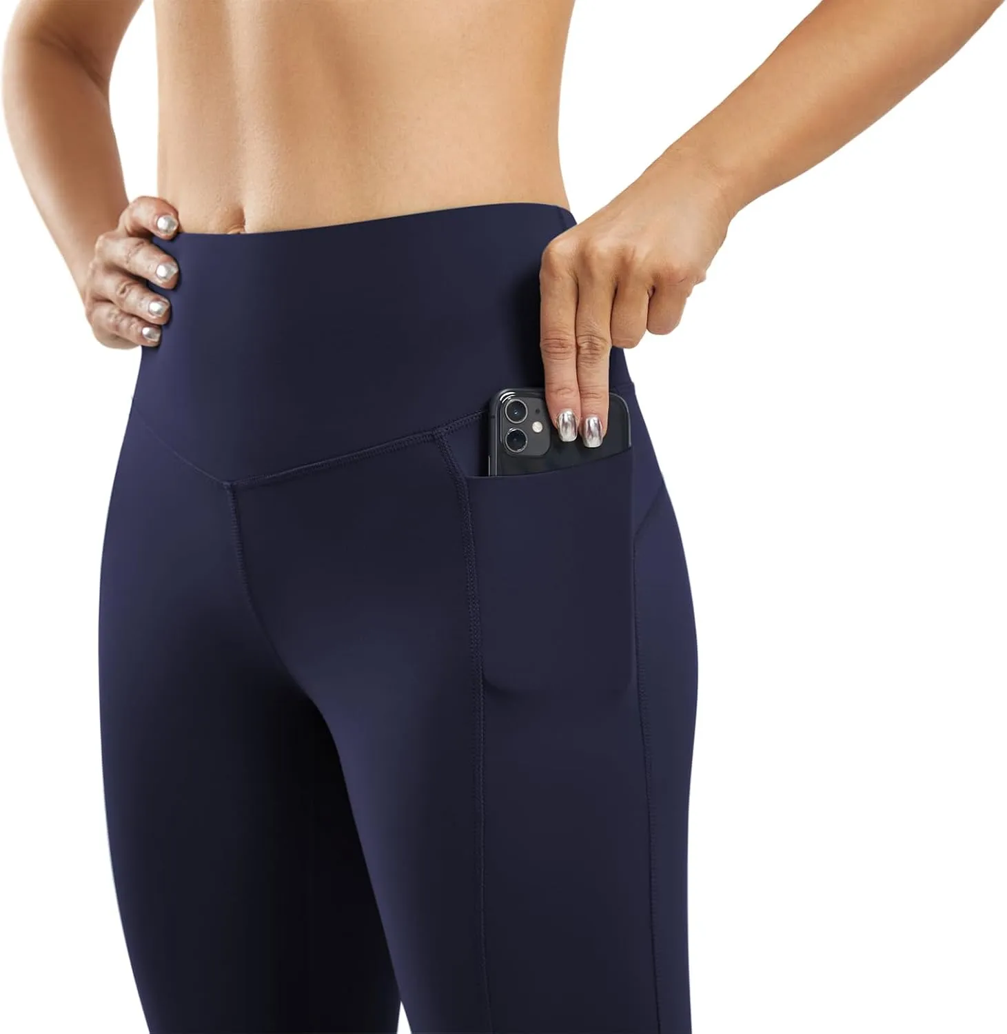 JOYSPELS Smooth Yoga Pants with Pockets for Women High Waisted Workout Lounge Leggings Buttery Soft