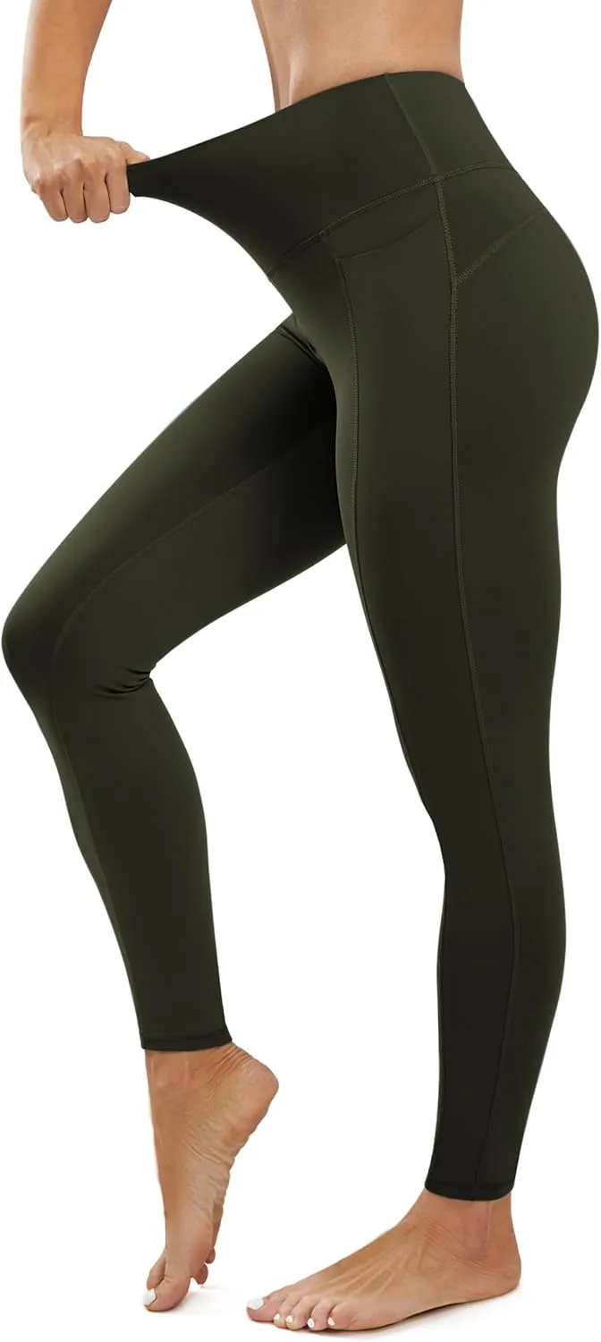 JOYSPELS Smooth Yoga Pants with Pockets for Women High Waisted Workout Lounge Leggings Buttery Soft