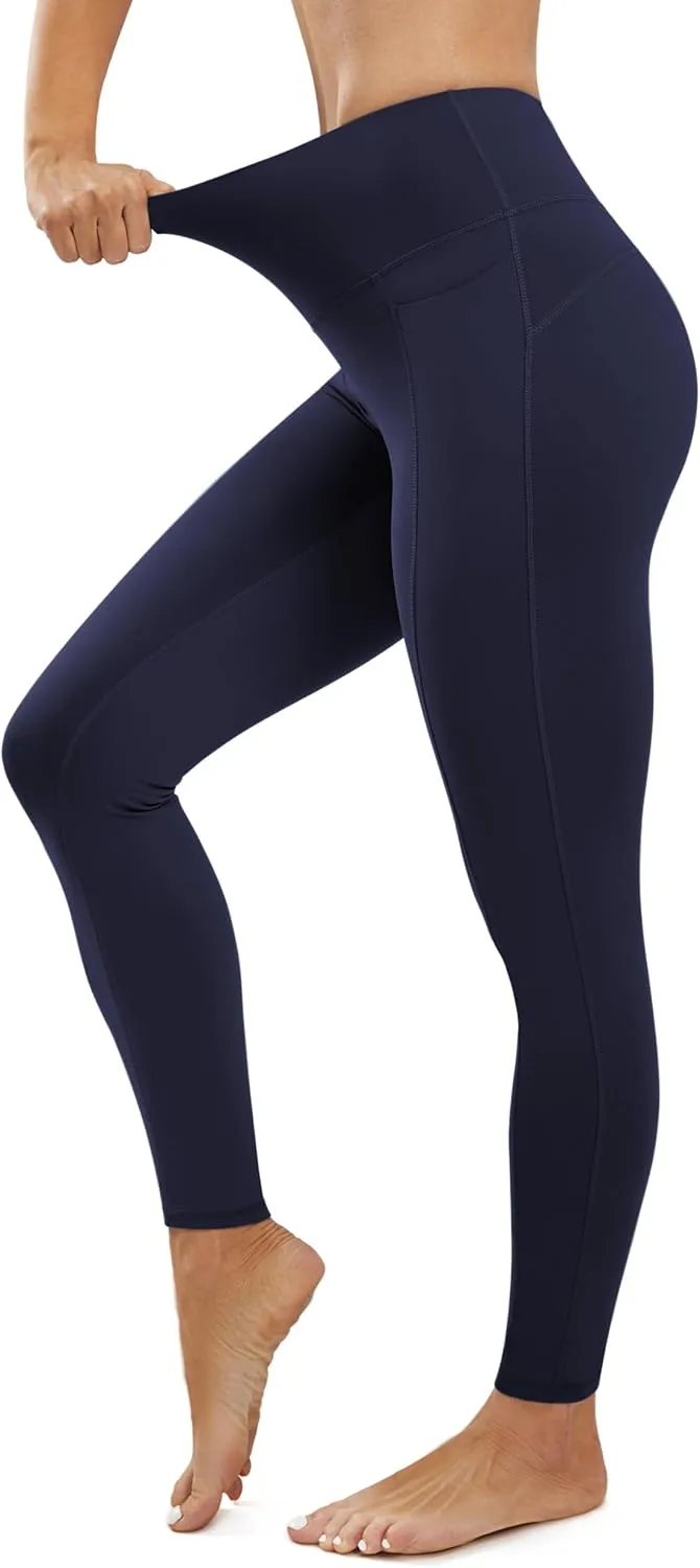 JOYSPELS Smooth Yoga Pants with Pockets for Women High Waisted Workout Lounge Leggings Buttery Soft