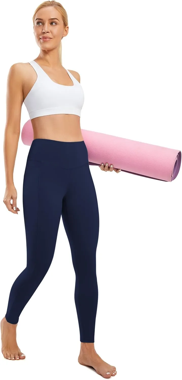 JOYSPELS Smooth Yoga Pants with Pockets for Women High Waisted Workout Lounge Leggings Buttery Soft